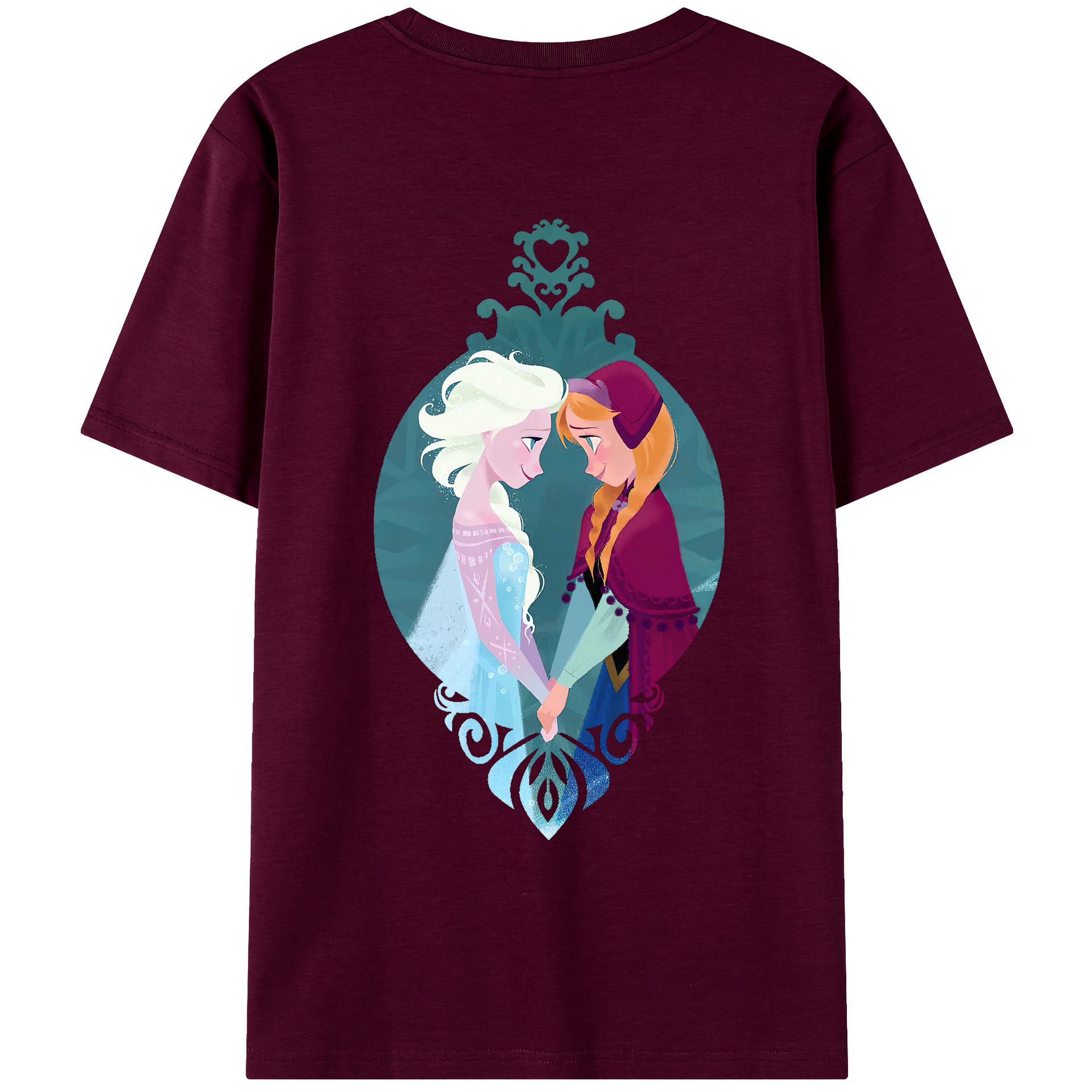 （画像用） アナと雪の女王 アンナ エルサ Frozen Anna Elsa レディース半袖Tシャツ(バックプリント)